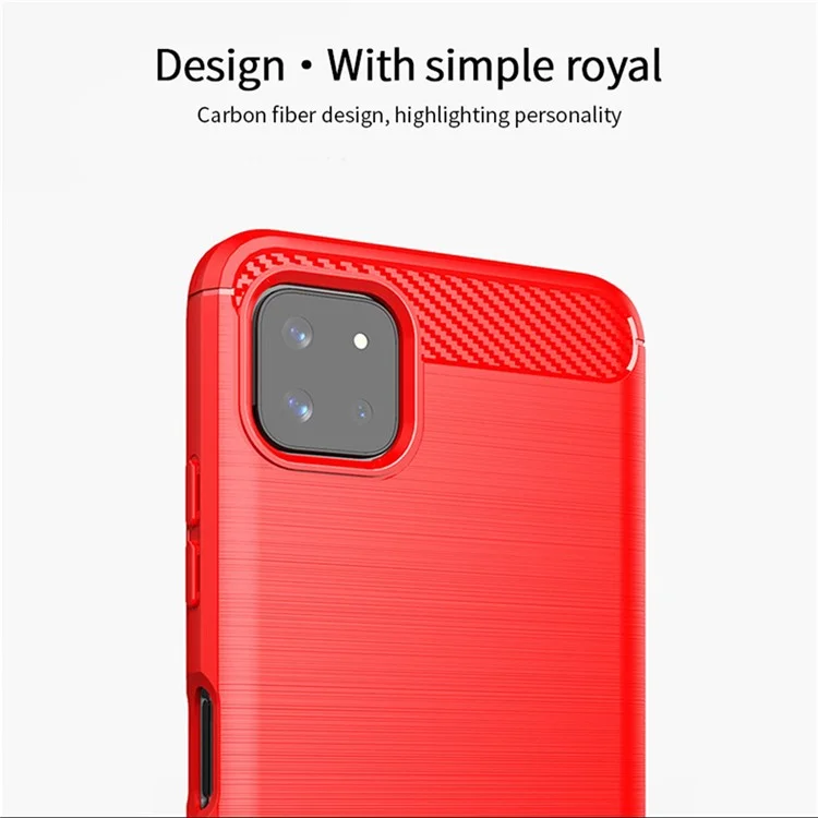 MOFI Well-Protected Brushed Carbon Fiber Design Soft TPU Cover для Samsung Galaxy A22 5G (EU Version) - Синий