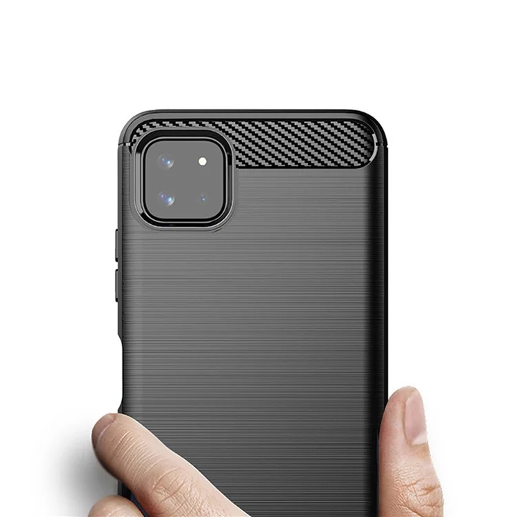 MOFI Well-Protected Brushed Carbon Fiber Design Soft TPU Cover для Samsung Galaxy A22 5G (EU Version) - Синий