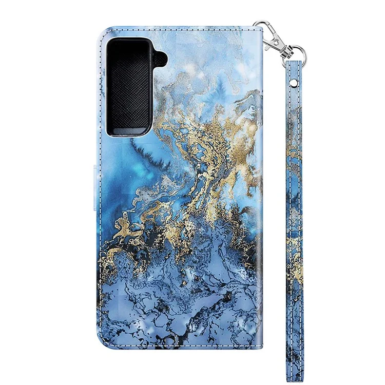 3D-Muster-Druckschutz-Ledergeldbörse Standfuß Handy-Gehäuse Schutzhülle für Samsung Galaxy S21 FE - Milchstraße