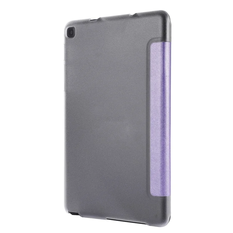 Silk Texture Leather Tablet Tri-fold Stand Case for Samsung Galaxy Tab A7 Lite 8.7-inch - Purple