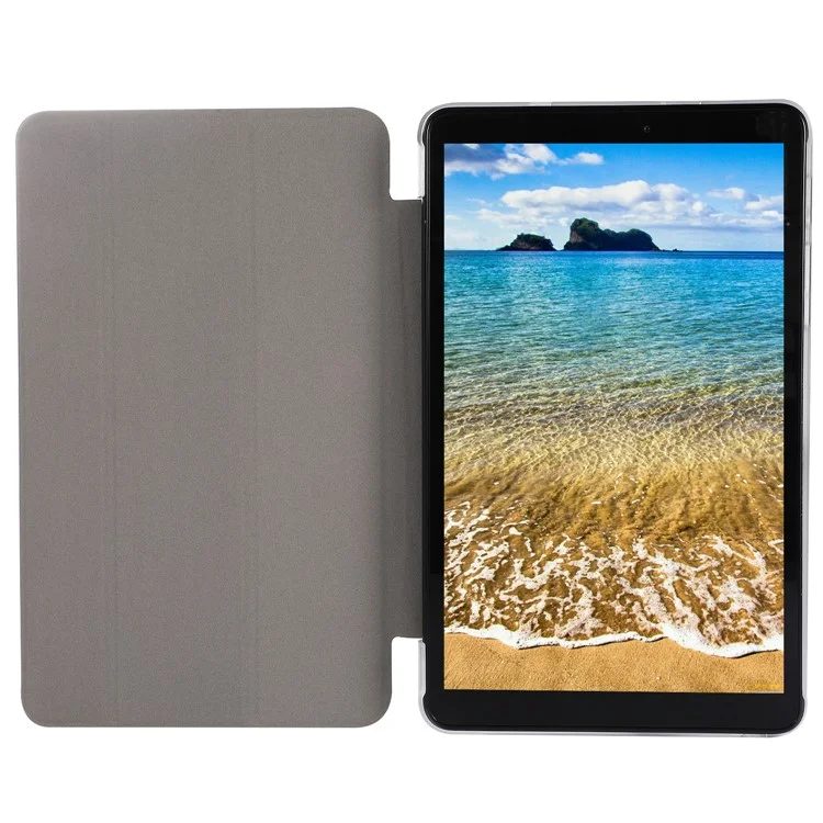 Silk Texture Leather Tablet Tri-fold Stand Case for Samsung Galaxy Tab A7 Lite 8.7-inch - White
