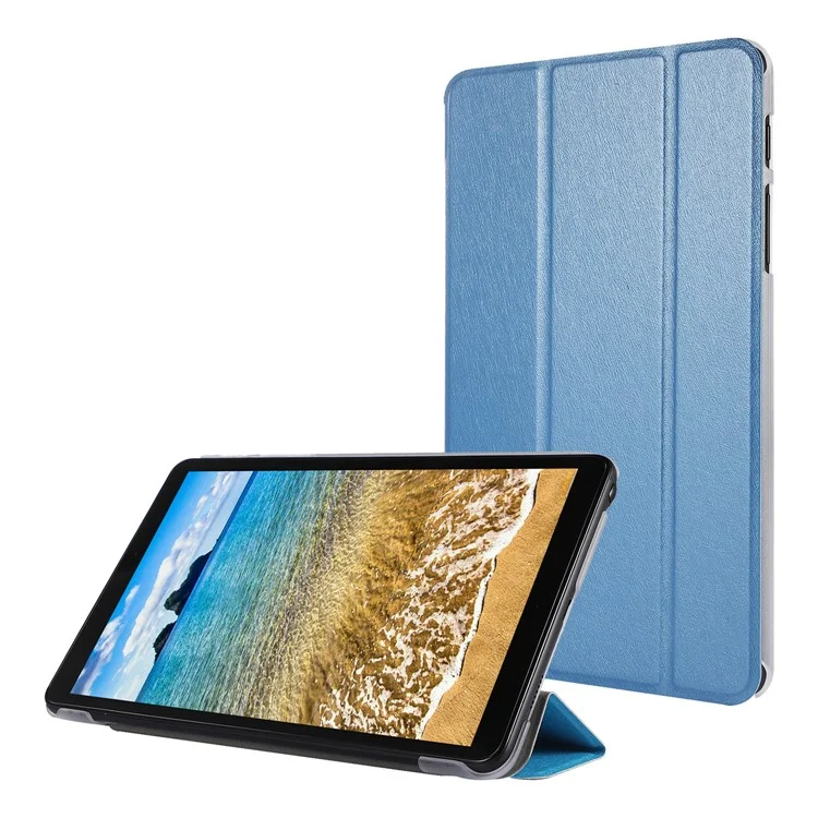Texture de Texture en Soie Tablet Tri Fold Stand Case Pour Samsung Galaxy Tab A7 Lite 8,7 Pouces - Bleu