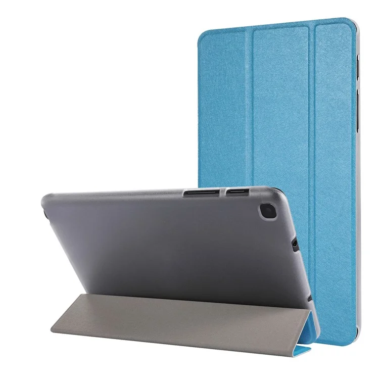Caso Tri-fold de Couro de Couro de Textura de Seda Para Samsung Galaxy Tab A7 Lite 8,7 Polegadas - Rosa