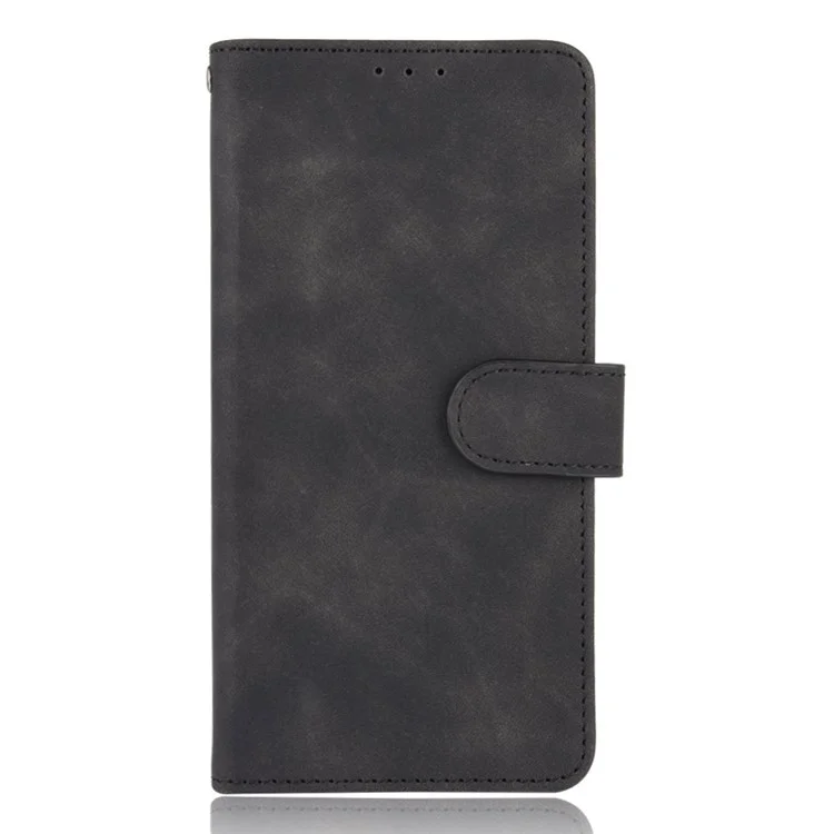 Secteur de la Peau du Portefeuille Shell Flip Flip Case Shell Pour Samsung Galaxy A22 5G (version Ue) - le Noir
