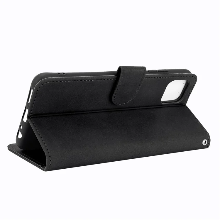 Secteur de la Peau du Portefeuille Shell Flip Flip Case Shell Pour Samsung Galaxy A22 5G (version Ue) - le Noir