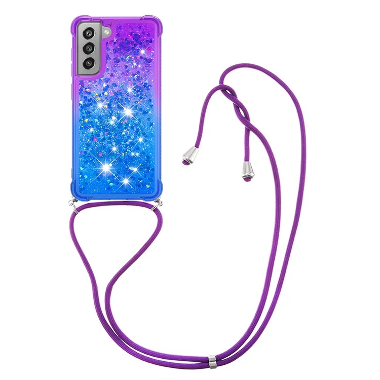 Gradient Glitter Squins Cover de Boîtier TPU Soft TPU Softofrofroo - Violet / Bleu Ciel