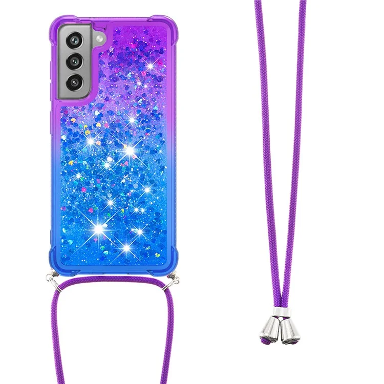 Gradient Glitter Squins Cover de Boîtier TPU Soft TPU Softofrofroo - Violet / Bleu Ciel