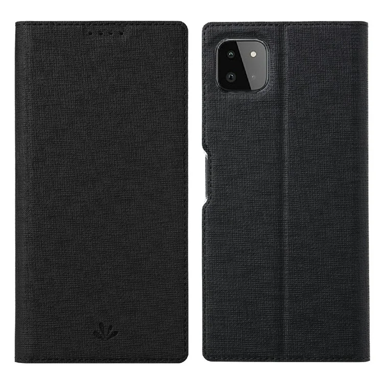 VILI DMX -serie Cross Textur Lederschutzabdeckung Mit Kartenhalter Und Stand Für Samsung A22 5G (US -version) - Schwarz