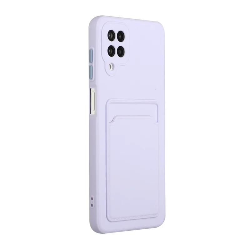 Soft TPU Phone Case Cover with Card Slot for Samsung Galaxy A12 - Light Purple
