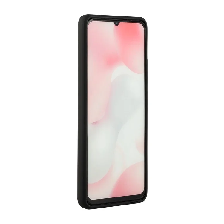 For Samsung Galaxy A42 5G Well-Protected Soft TPU Phone Case Cover with Card Slot - Black