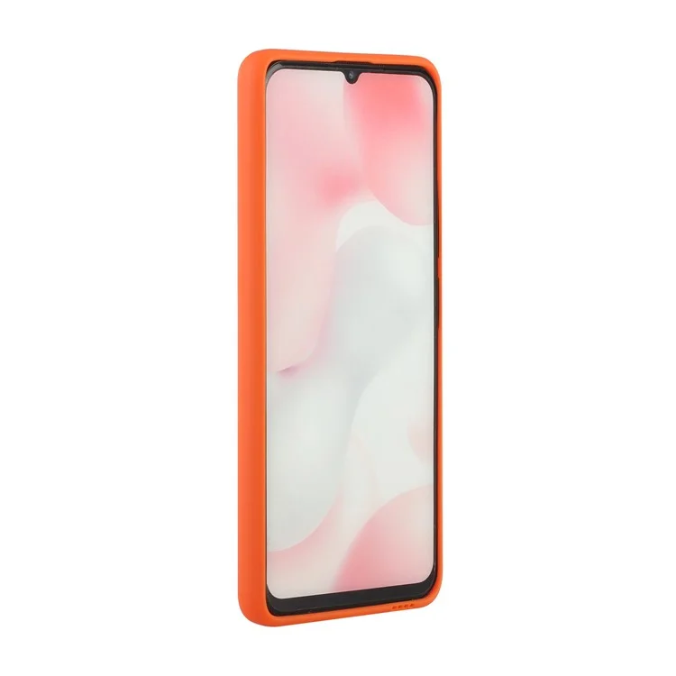For Samsung Galaxy A42 5G Well-Protected Soft TPU Phone Case Cover with Card Slot - Orange