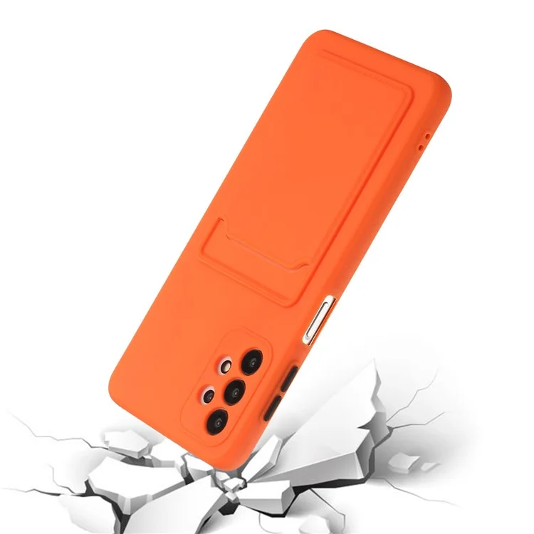 For Samsung Galaxy A52 4G/5G / A52s 5G Card Slot Flexible TPU Phone Case - Orange