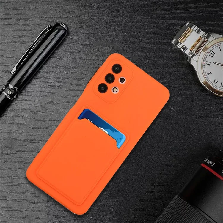 For Samsung Galaxy A52 4G/5G / A52s 5G Card Slot Flexible TPU Phone Case - Orange
