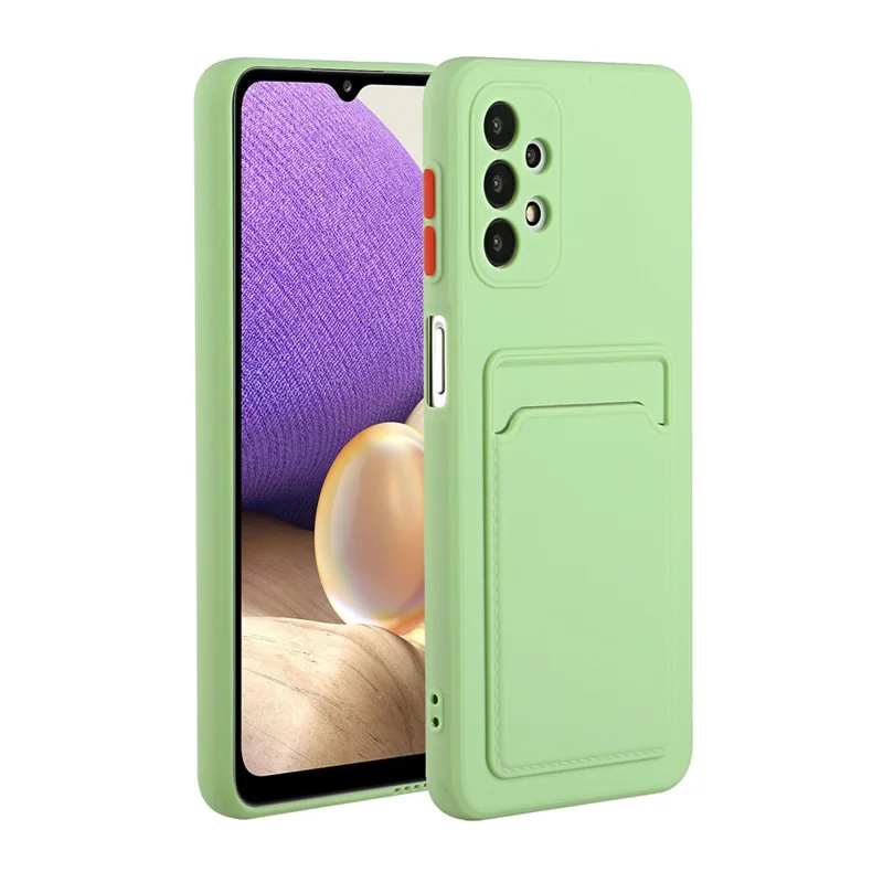 For Samsung Galaxy A52 4G/5G / A52s 5G Card Slot Flexible TPU Phone Case - Light Green