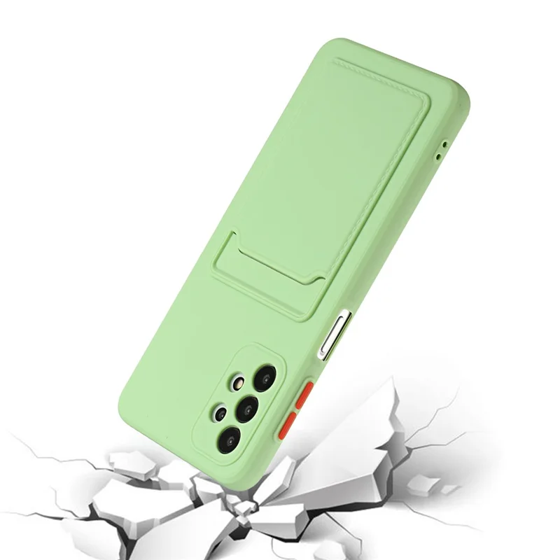 For Samsung Galaxy A52 4G/5G / A52s 5G Card Slot Flexible TPU Phone Case - Light Green