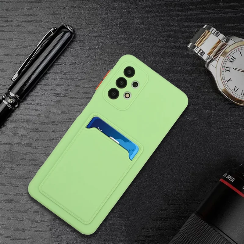 For Samsung Galaxy A52 4G/5G / A52s 5G Card Slot Flexible TPU Phone Case - Light Green
