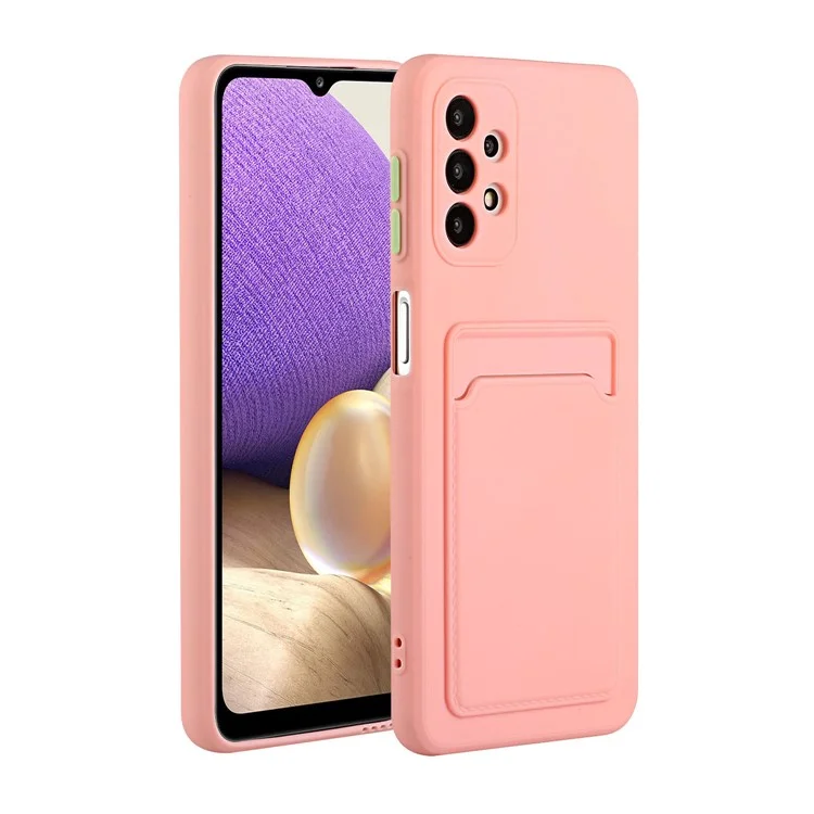 Para Samsung Galaxy A52 4G/5G / A52s 5G Ranura para Tarjeta Funda de Teléfono Flexible de TPU - Rosa