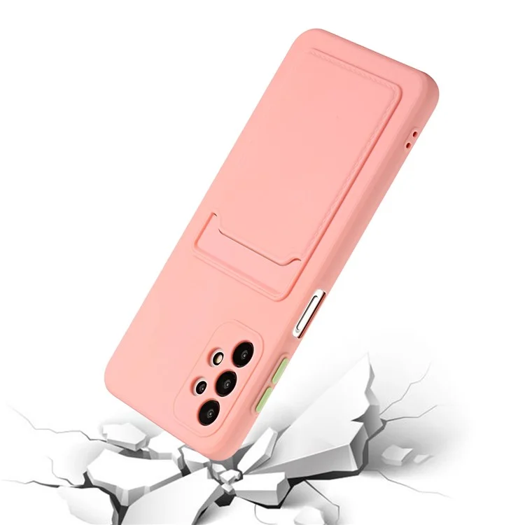 Para Samsung Galaxy A52 4G/5G / A52s 5G Ranura para Tarjeta Funda de Teléfono Flexible de TPU - Rosa