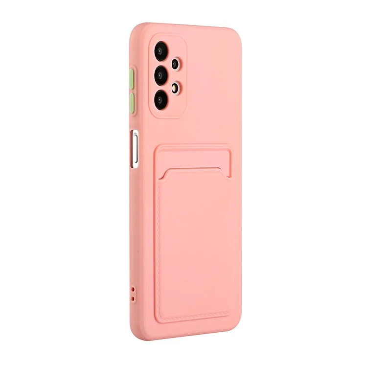 Para Samsung Galaxy A52 4G/5G / A52s 5G Ranura para Tarjeta Funda de Teléfono Flexible de TPU - Rosa