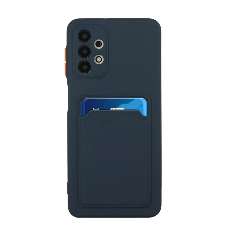 Para Samsung Galaxy A52 4G/5G / A52s 5G Card Slot Flexible TPU Phone Case - Dark Blue