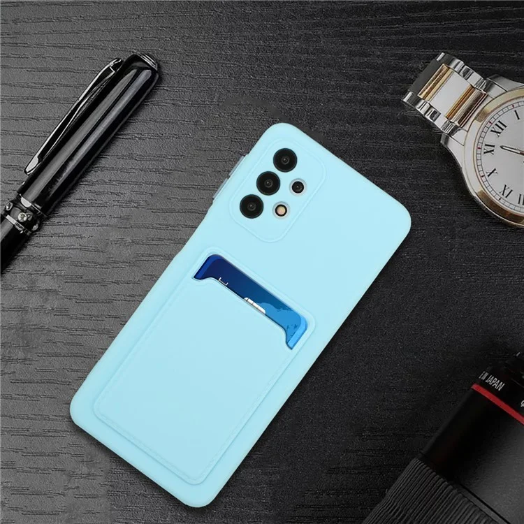 Для Samsung Galaxy A52 4G/5G / A52s 5G Card Slot Flexible TPU Phone Case - Baby Blue
