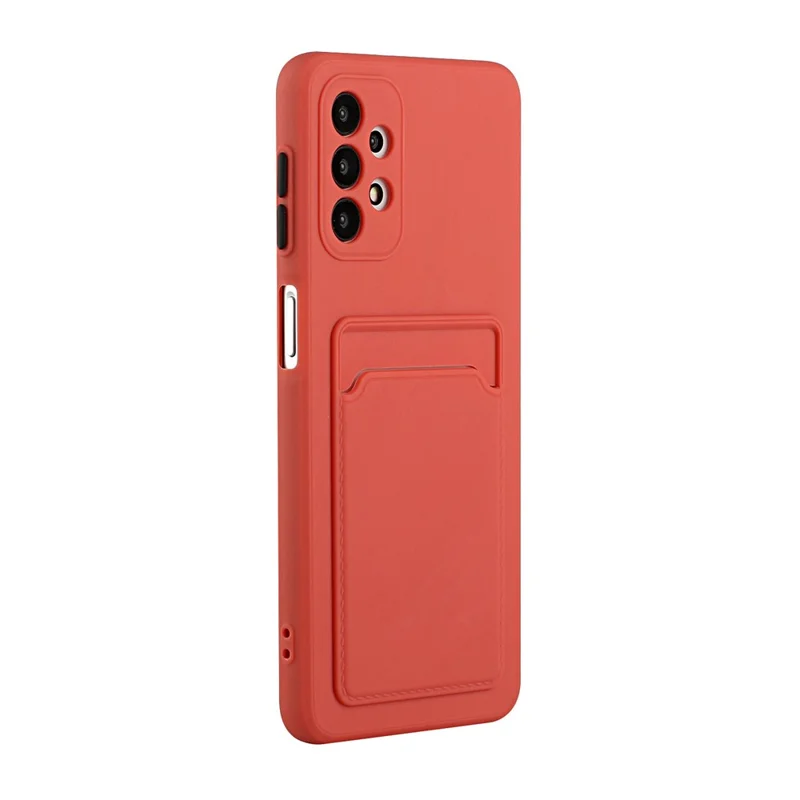 Card Slot Well-Protected Soft TPU Phone Case for Samsung Galaxy A72 4G/5G - Coral