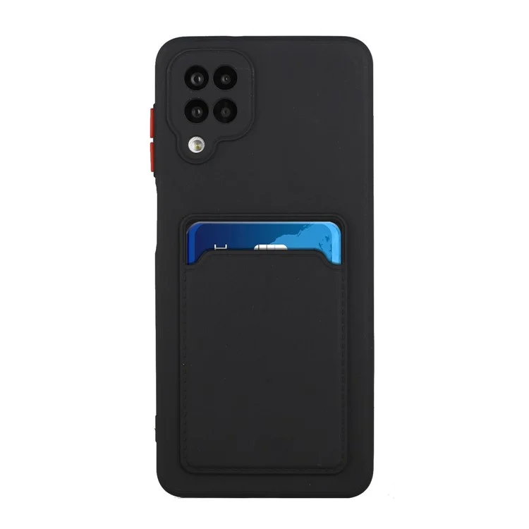 Soft TPU Phone Case Card Slot Cover for Samsung Galaxy M12 - Black