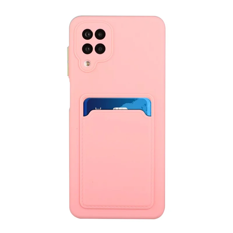 Soft TPU Phone Case Card Slot Cover for Samsung Galaxy M12 - Pink