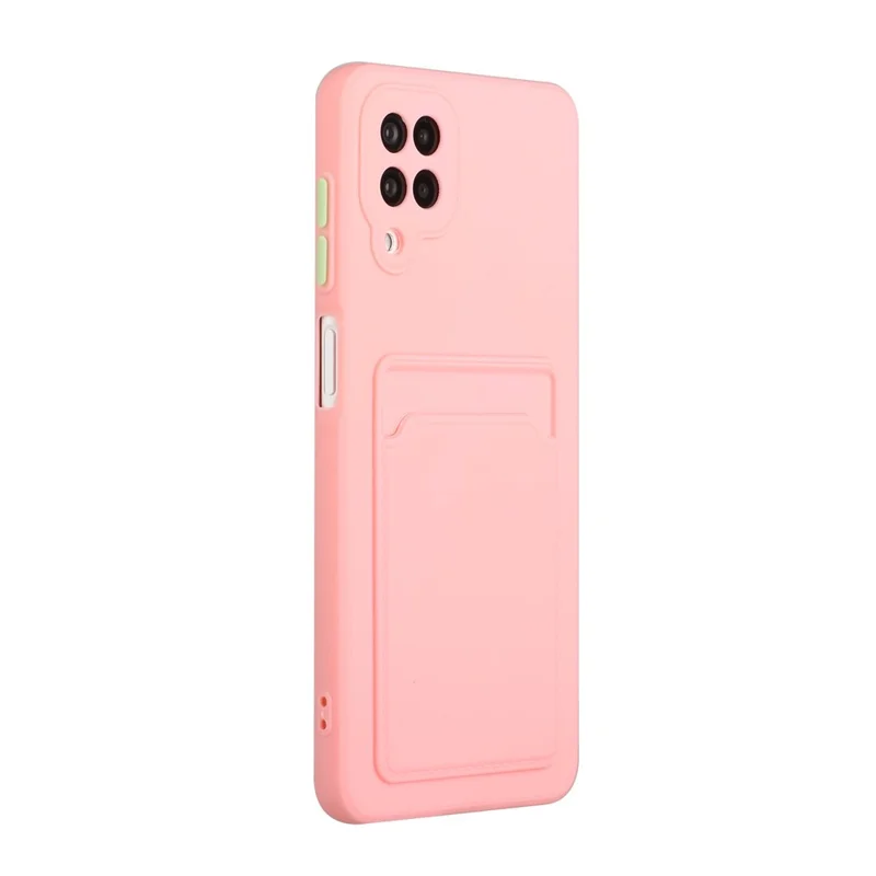 Soft TPU Phone Case Card Slot Cover for Samsung Galaxy M12 - Pink