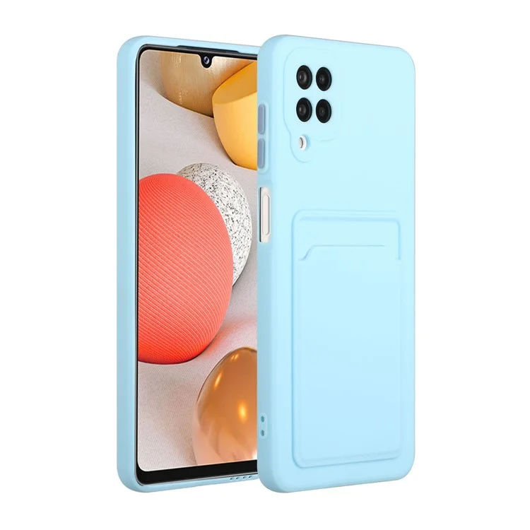 Soft TPU Phone Case Card Slot -abdeckung Für Samsung Galaxy M12 - Baby Blau