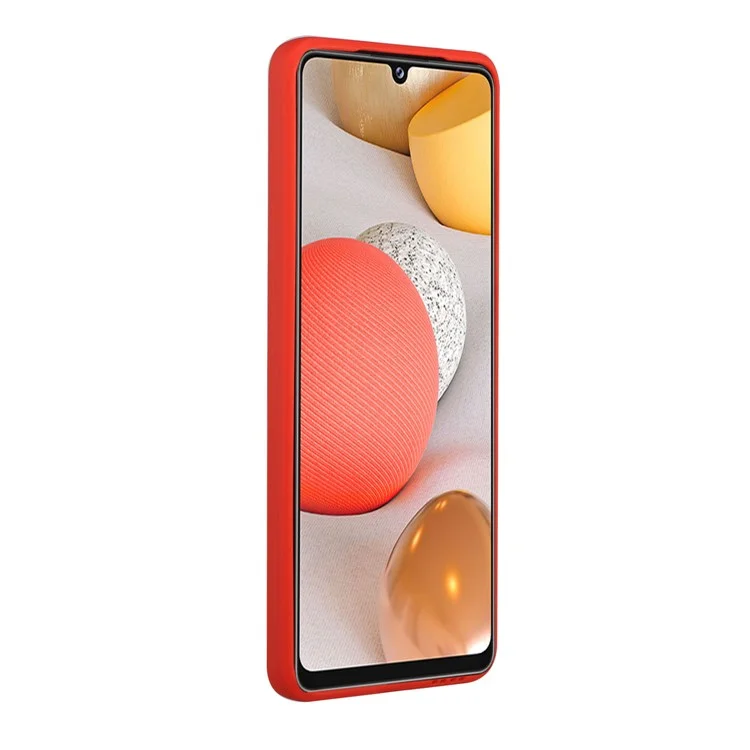 Soft TPU Phone Case Card Slot -abdeckung Für Samsung Galaxy M12 - Rot