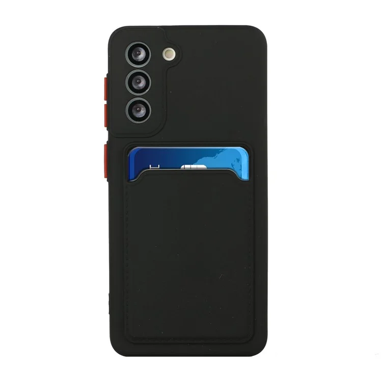 Soft TPU Phone Case Cover with Card Slot for Samsung Galaxy S21 5G/4G - Black