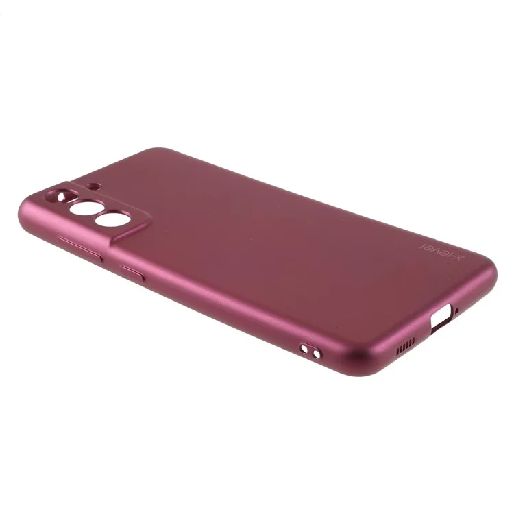 X-LEVEL Frosted TPU Phone Back Case Protector for Samsung Galaxy S21 FE - Wine Red