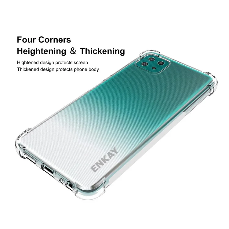 Enkay Hat Prince Anti-slip 4 Corners Épaissis Épaissis de la Couverture de Téléphone TPU TPU TPU TPU Pour Samsung Galaxy A22 5G (version Ue)