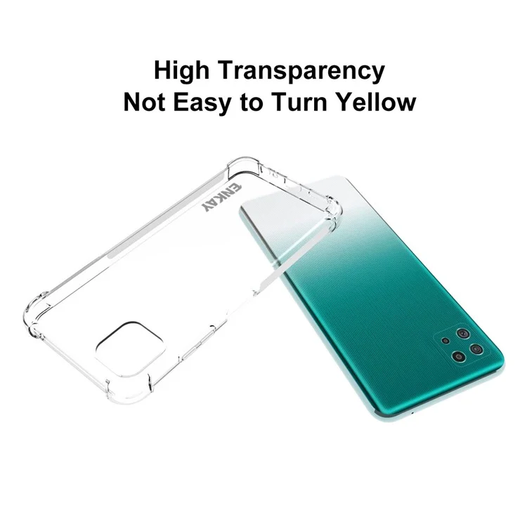 Enkay Hat Prince Anti-slip 4 Esquinas Engrosadas TPU TPU TPU Clear TPU Case Para Samsung Galaxy A22 5G (versión de la Ue)