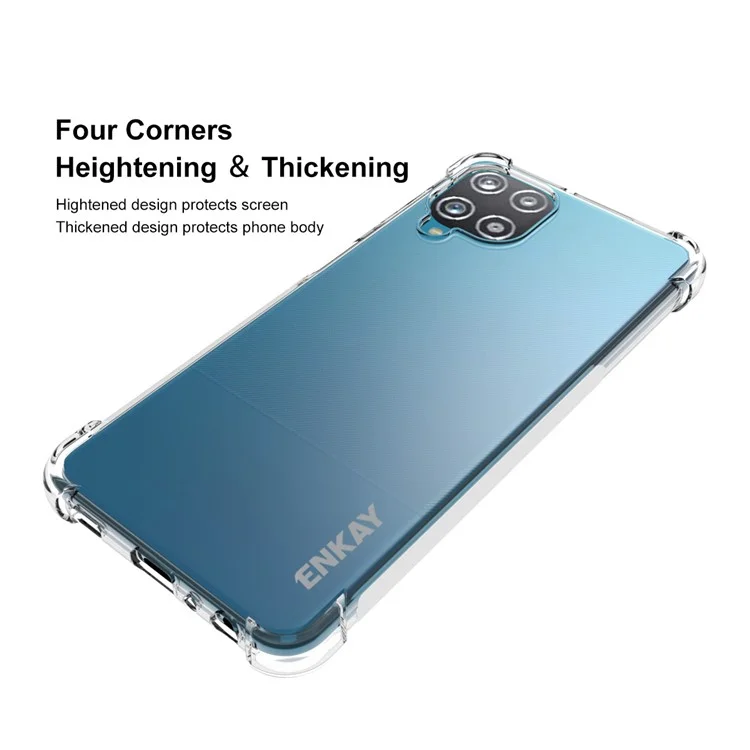 ENKAY HAT PRINCE Anti-slip 4 Corners Thickened Shockproof Clear TPU Phone Case pour Samsung Galaxy A22 4G (Version EU)