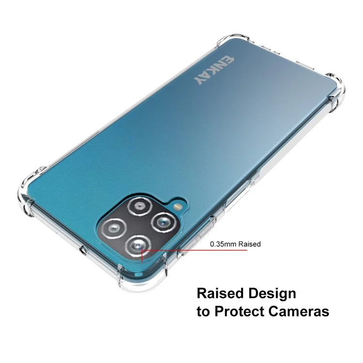 ENKAY HAT PRINCE Anti-slip 4 Corners Thickened Shockproof Clear TPU Phone Case pour Samsung Galaxy A22 4G (Version EU)