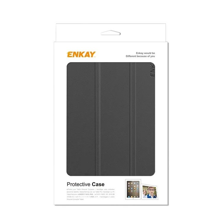 Enkay Hat Prince Enk-8030 Tri-fold Stand pu Leather Auto Wake Sleep Tablet Couvercle Pour Samsung Galaxy Tab A7 Lite 8,7 Pouces T220 / T225 - le Noir