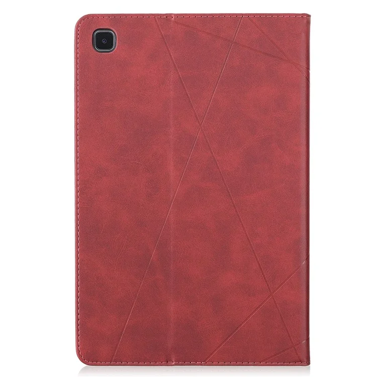 Funda protectora de piel con diseño geométrico para Samsung Galaxy Tab A7 10.4 (2020) / (2022) / T505 / T500 - Rojo