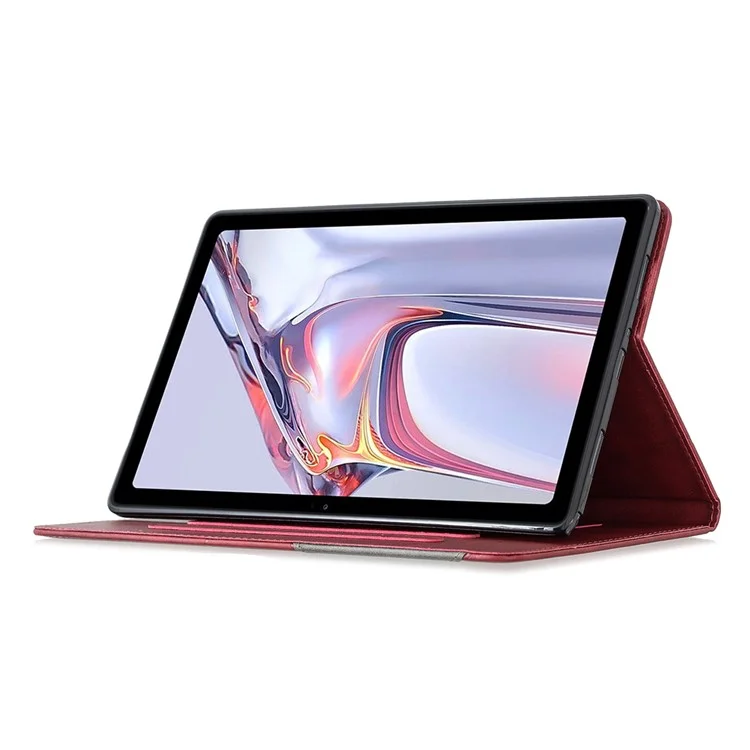 Funda protectora de piel con diseño geométrico para Samsung Galaxy Tab A7 10.4 (2020) / (2022) / T505 / T500 - Rojo