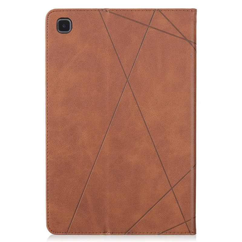 Geometric Pattern Design Leather Tablet Case Protector for Samsung Galaxy Tab A7 10.4 (2020) / (2022) / T505 / T500 - Brown
