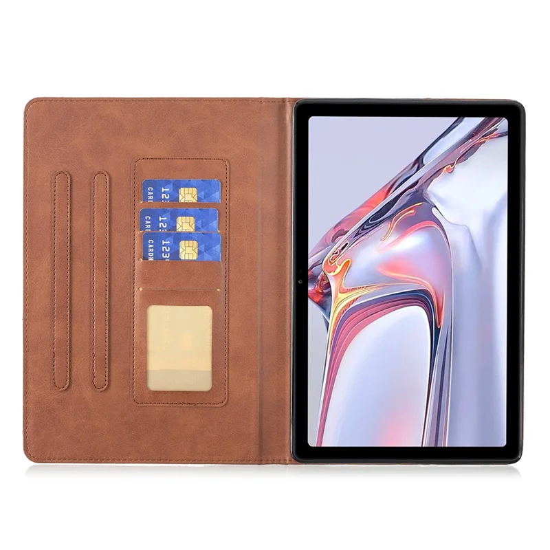 Geometric Pattern Design Leather Tablet Case Protector for Samsung Galaxy Tab A7 10.4 (2020) / (2022) / T505 / T500 - Brown