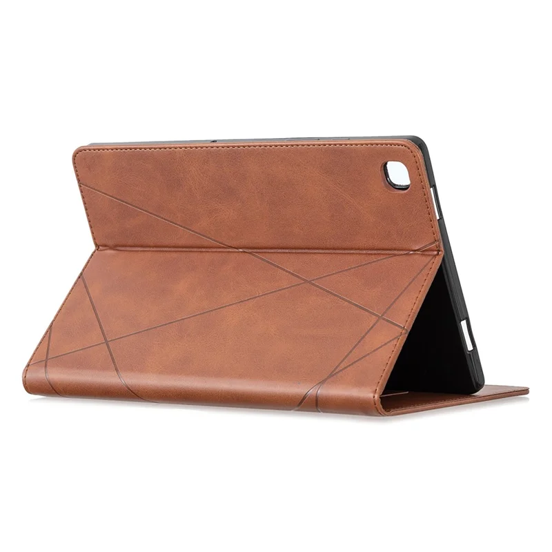 Geometric Pattern Design Leather Tablet Case Protector for Samsung Galaxy Tab A7 10.4 (2020) / (2022) / T505 / T500 - Brown