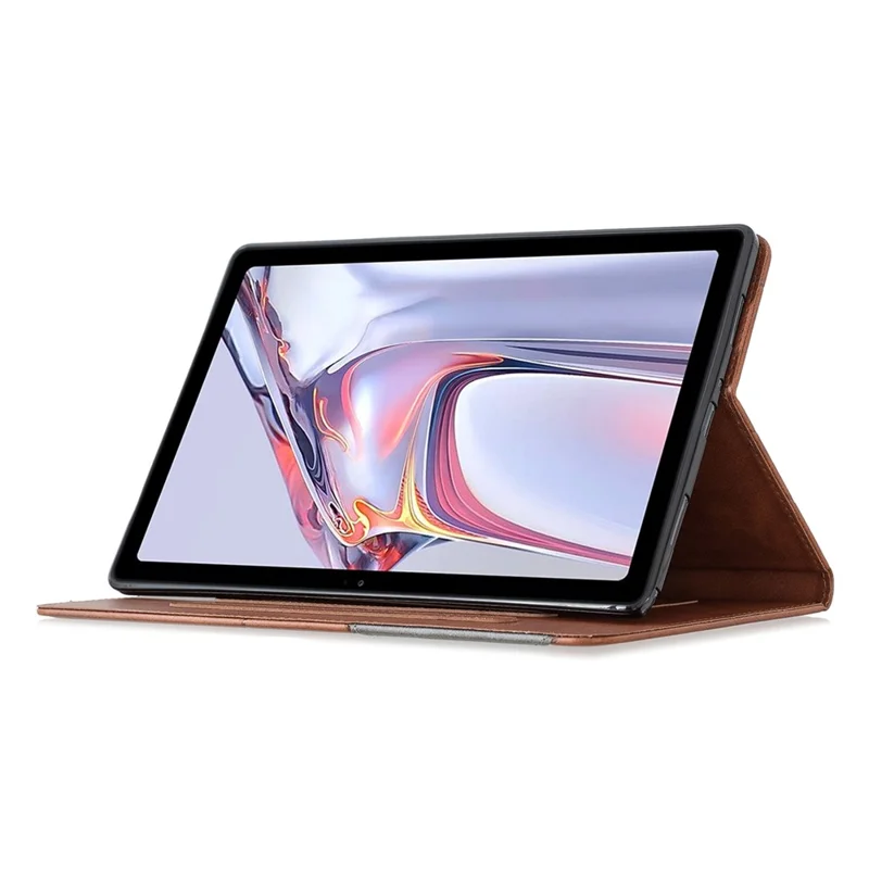 Geometric Pattern Design Leather Tablet Case Protector for Samsung Galaxy Tab A7 10.4 (2020) / (2022) / T505 / T500 - Brown