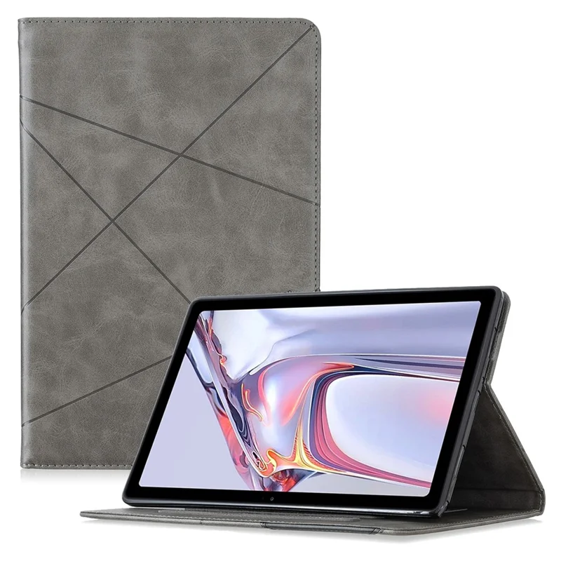 Geometric Pattern Design Leather Tablet Case Protector for Samsung Galaxy Tab A7 10.4 (2020) / (2022) / T505 / T500 - Grey