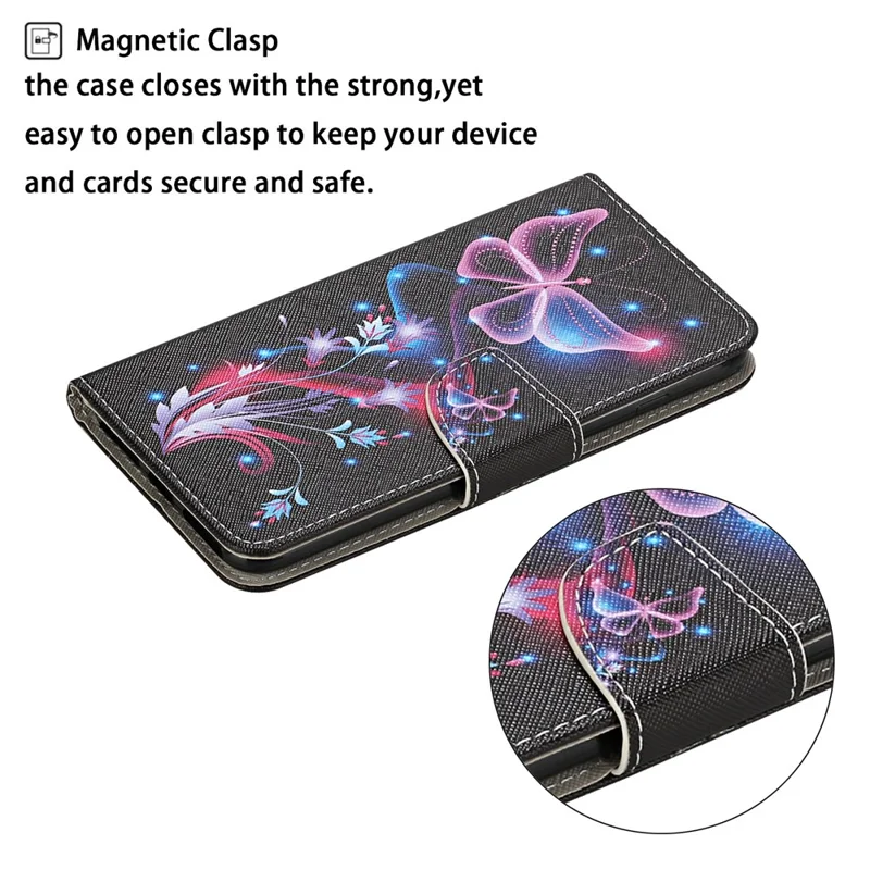 Pattern Printing Flip Leather Wallet Stand Protective Case for Samsung Galaxy A32 4G (EU Version) - Luminous Butterfly