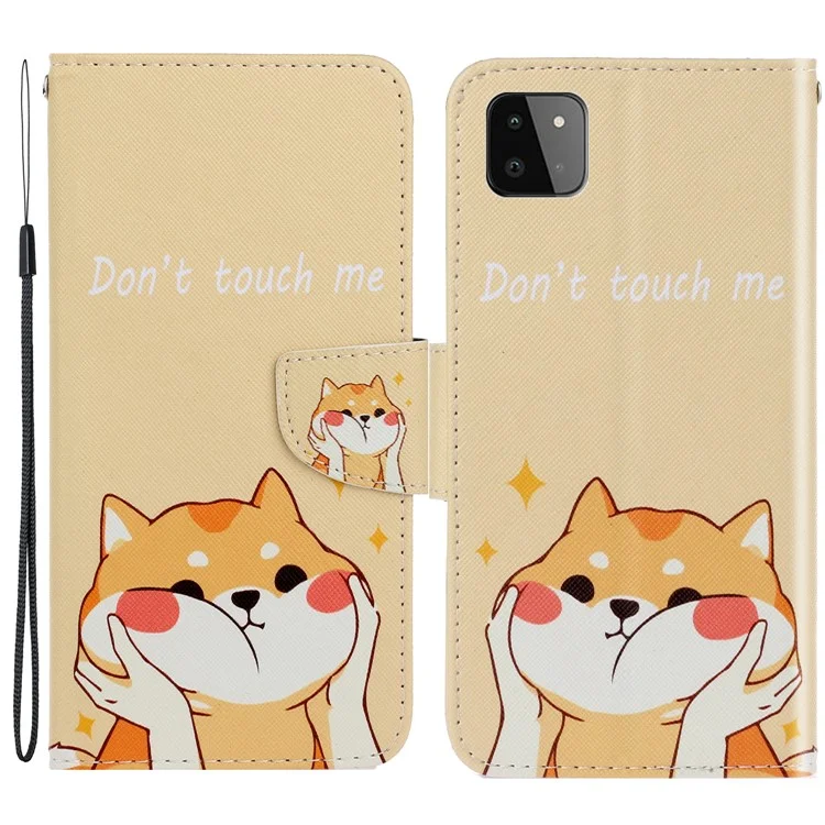 Полное Покрытие Puction Pucting Cheedle Wallet Cover Cover Cover Для Samsung Galaxy A22 5G (версия Eu) - Котенок