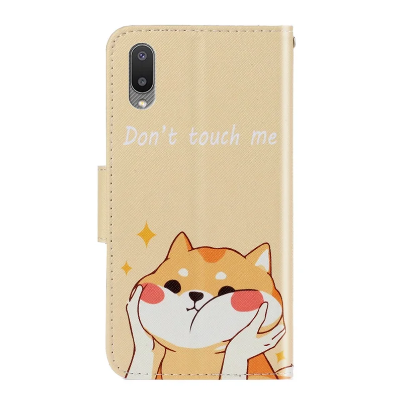 Special Pattern Printing PU Leather Full Protection Wallet Stand Phone Cover Case for Samsung Galaxy M02/A02 - Don't Touch Me