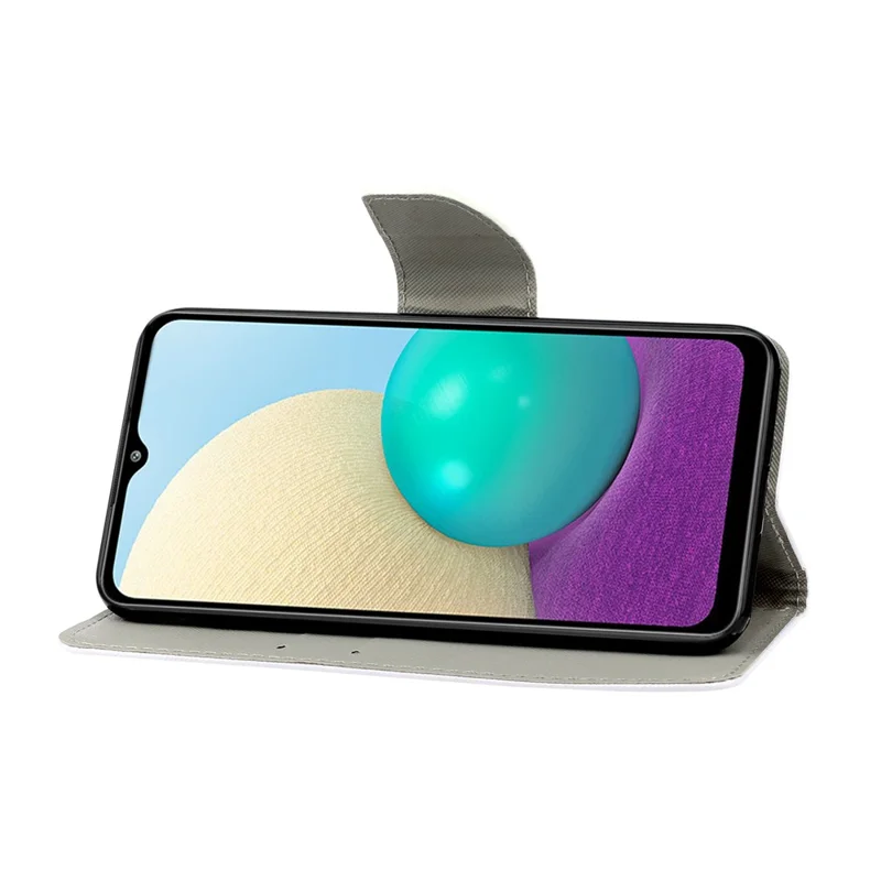 Special Pattern Printing PU Leather Full Protection Wallet Stand Phone Cover Case for Samsung Galaxy M02/A02 - Don't Touch Me