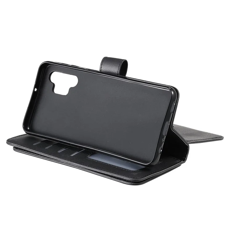 For Samsung Galaxy A32 5G / M32 5G Leather Case with 10 Card Holder Phone Cover Stand - Black